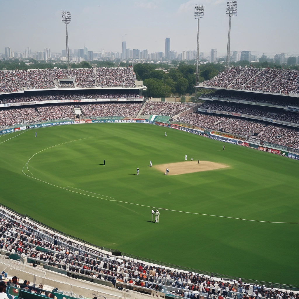 Cricket bowler in action during T20 match