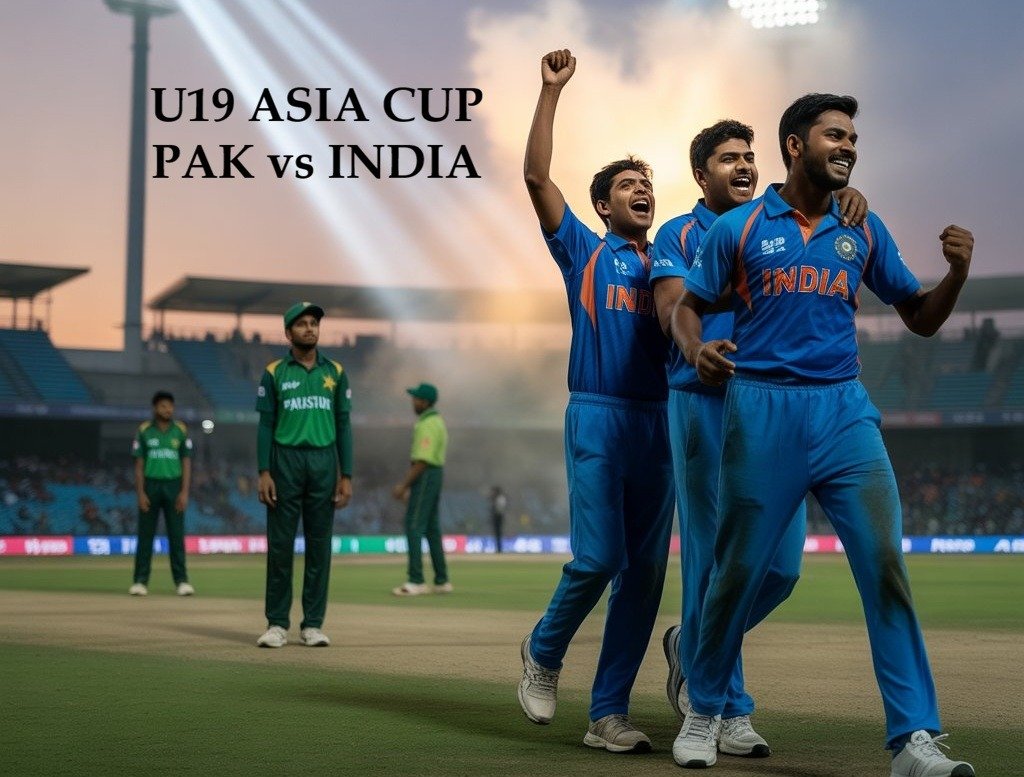 India Under-19 cricket team celebrating victory against Pakistan in U19 Asia Cup 2025