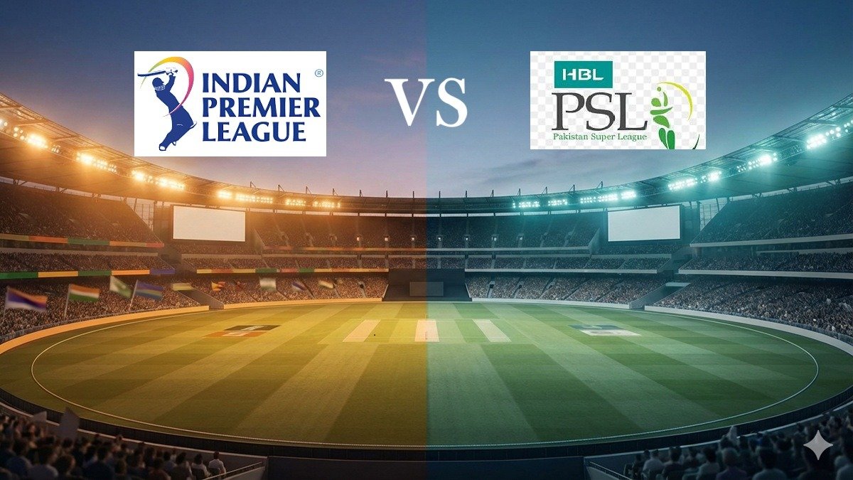 Editorial image representing the scheduling overlap between IPL 2026 and PSL 2026 during the T20 cricket season