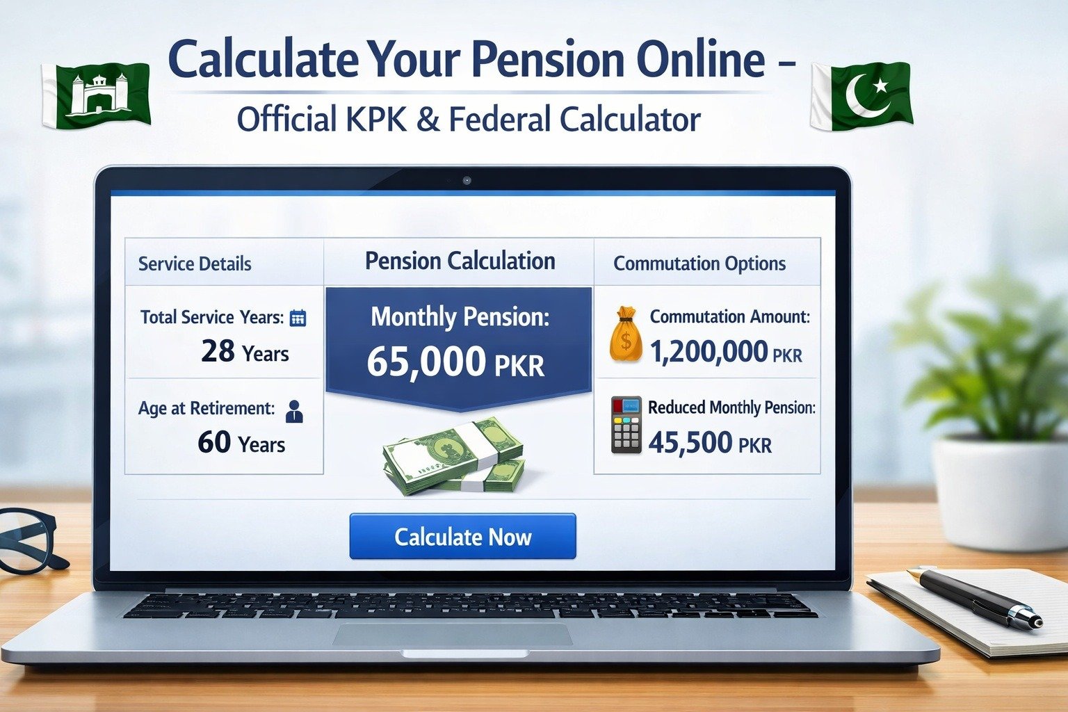 Official Pension Calculator Pakistan – Federal and KPK Employees