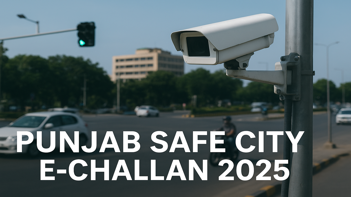 Punjab Safe City e-challan cameras and traffic rules