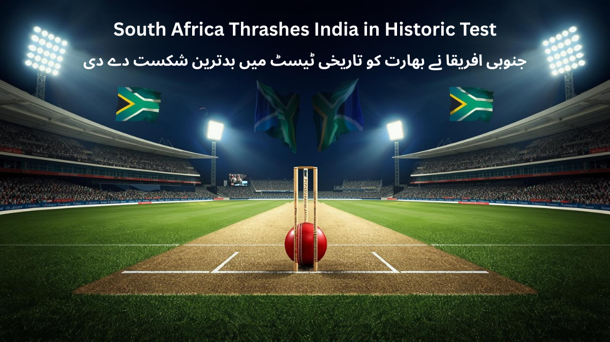 South Africa cricket team celebrating record Test win over India in Guwahati