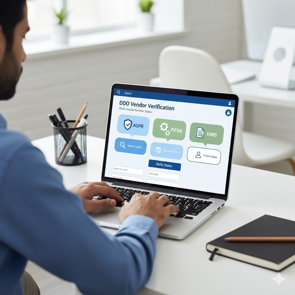 Vendor number check online showing DDO vendor information and AGPR verification