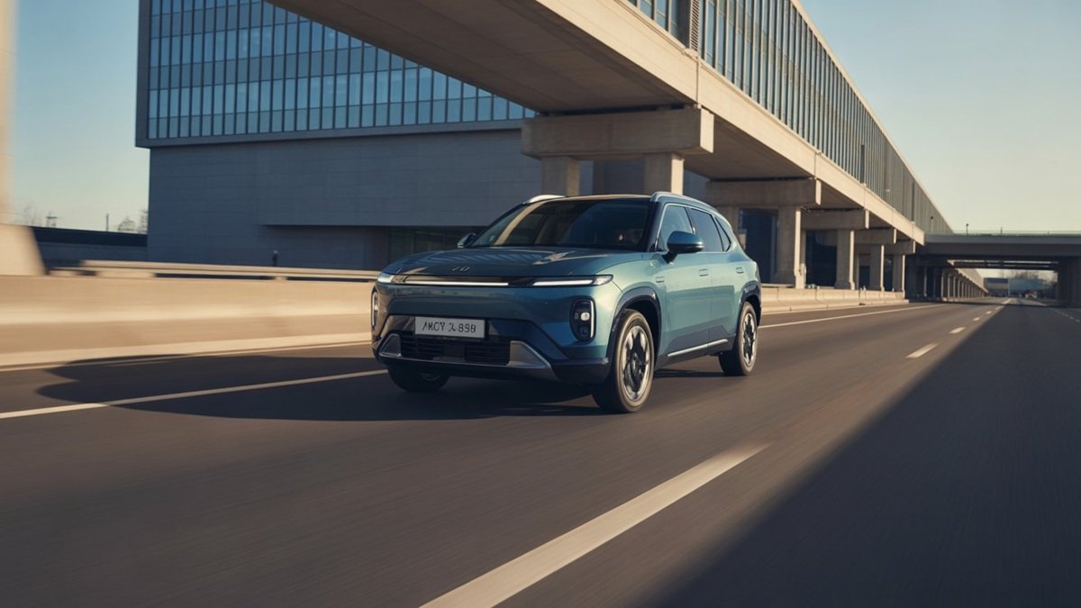 Modern compact SUV on highway