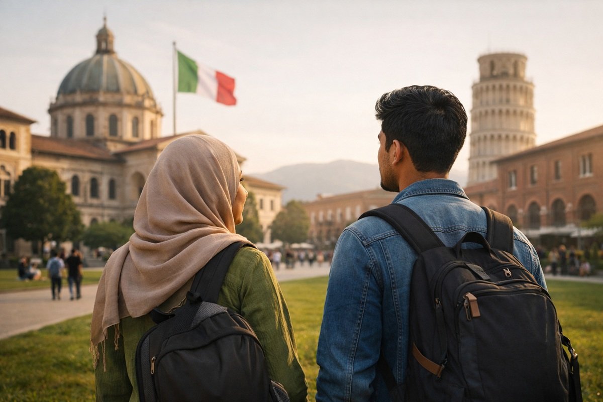 University students walking on campus