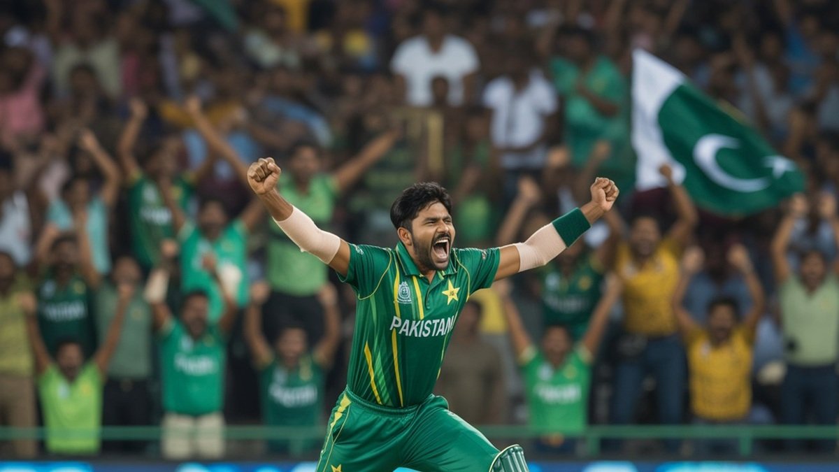 Cricket ball on stadium pitch