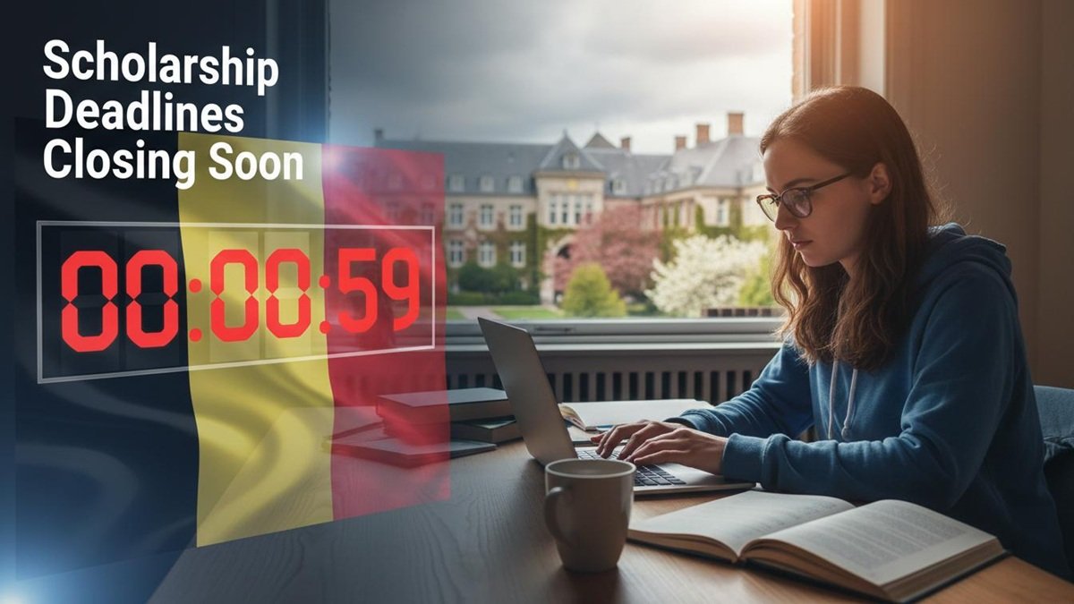 Student preparing scholarship application documents