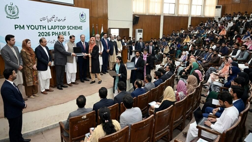 PM Youth Laptop Scheme 2026 Phase 5 distribution ceremony at public university in Pakistan