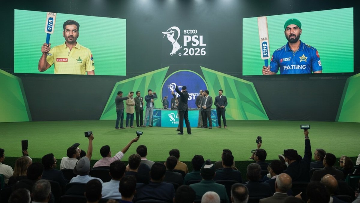 Cricket team huddle and squad formation at major T20 league