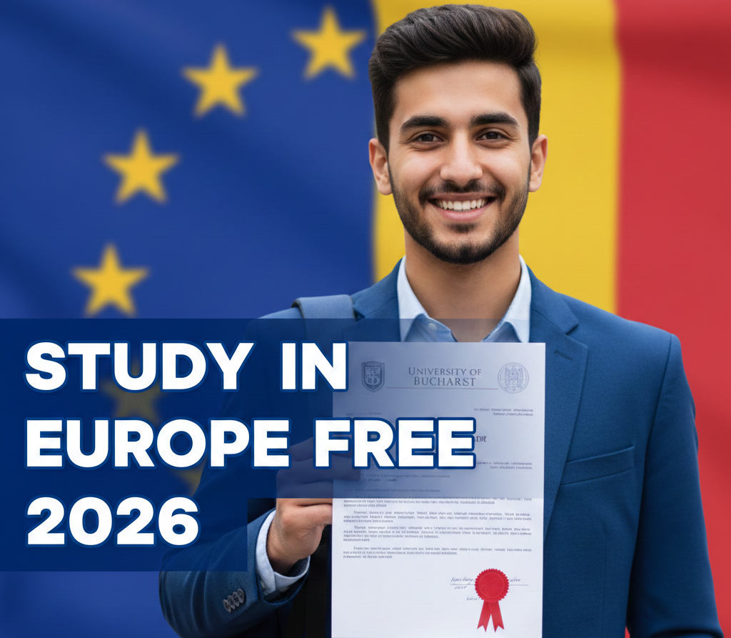 University students studying in Europe on a scholarship