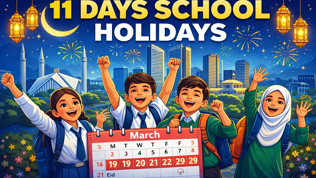 Pakistani students in classroom - federal school holidays March 2026