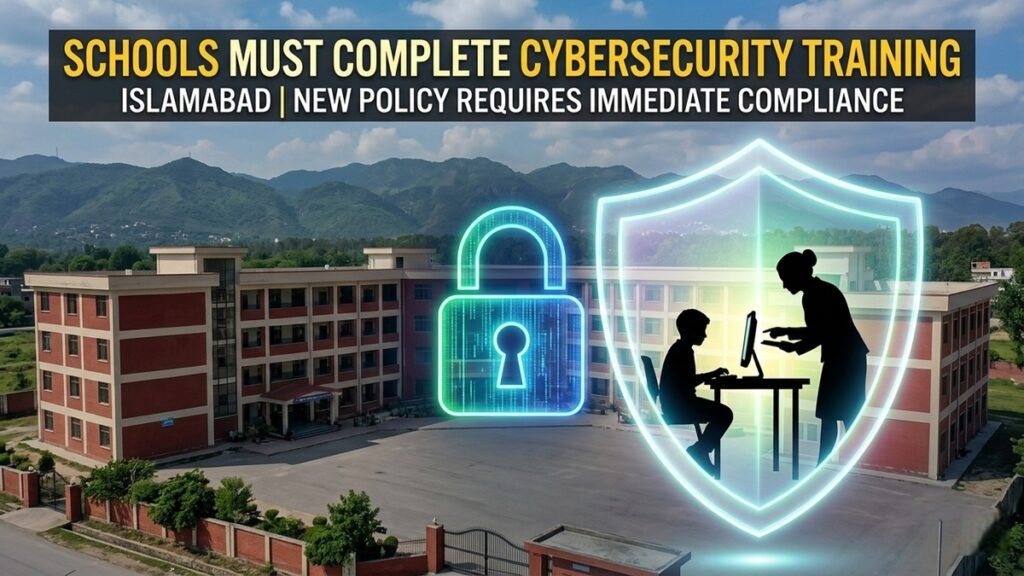 Pakistan government mandates cybersecurity training for teachers and digital safety courses for students in Islamabad private schools 2026