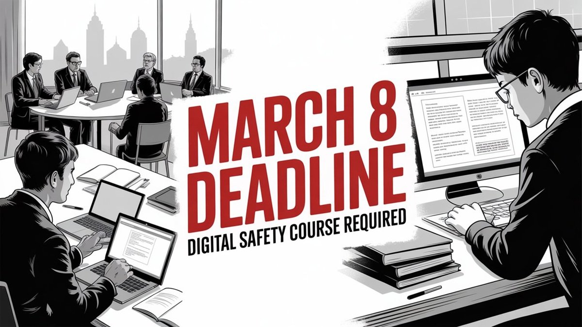 Students registering for online cybersecurity course