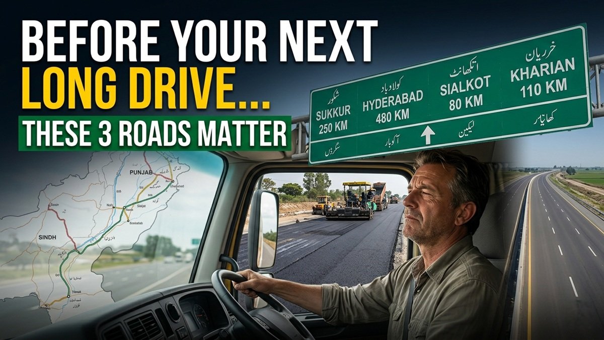 Freight trucks on Pakistan national highway