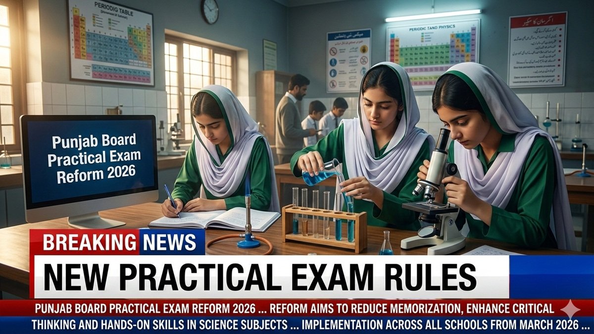 Science laboratory for practical exams in Punjab boards