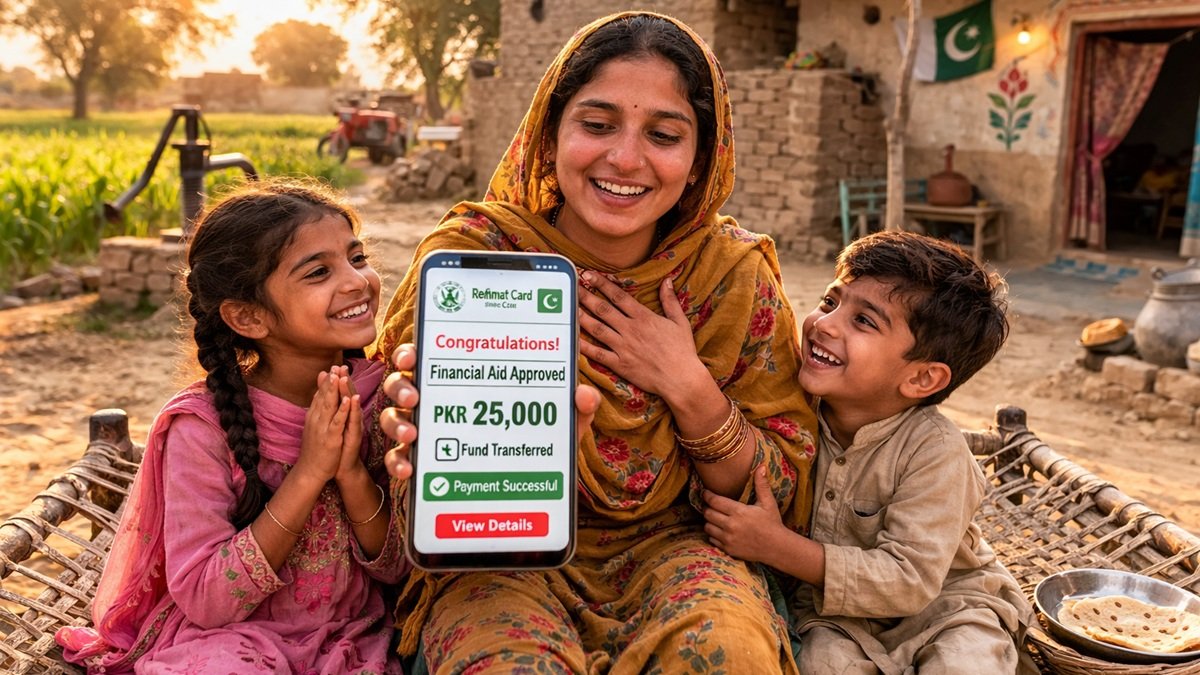 Rehmat Card web portal Punjab 2026 guide showing how widows and orphans can apply online for Rs100000 financial aid