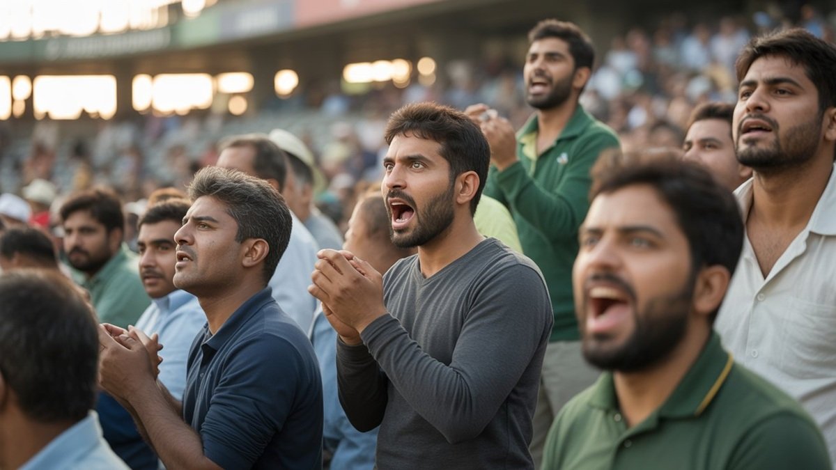 Cricket stadium atmosphere during a PSL match