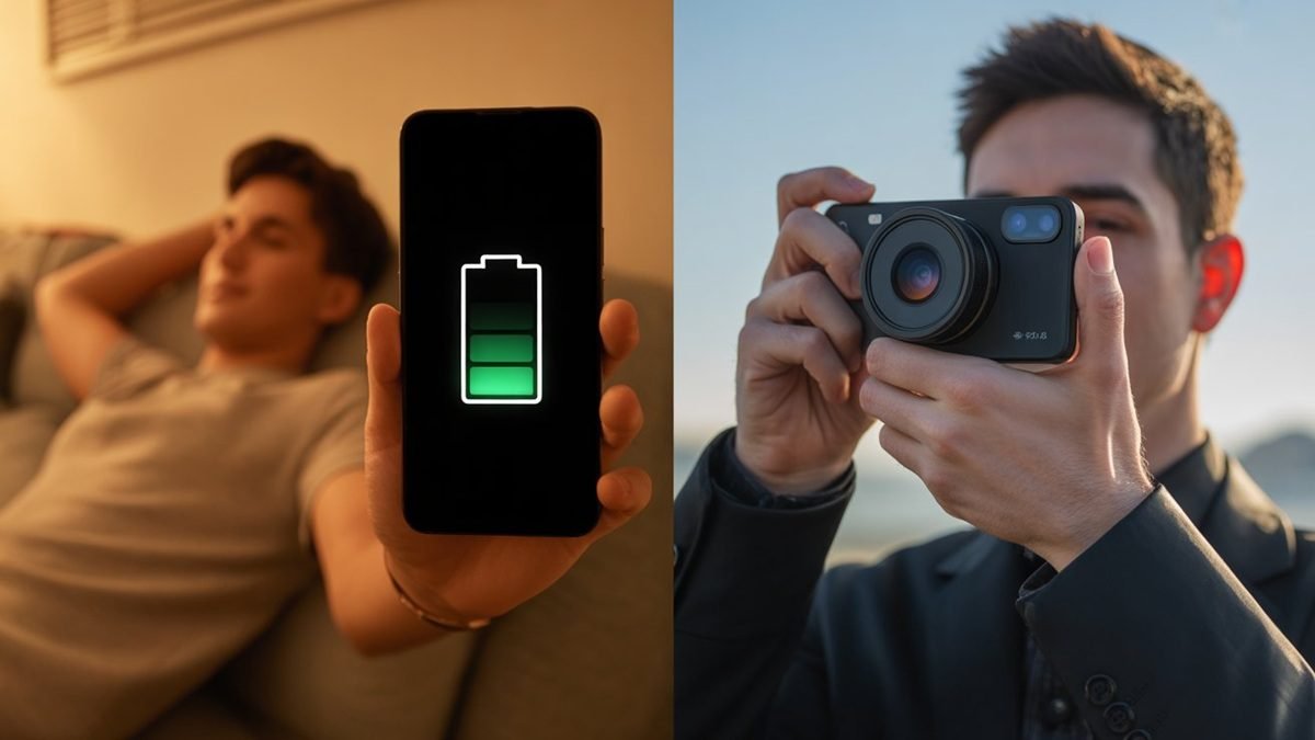 Smartphones displayed in a Pakistan electronics market