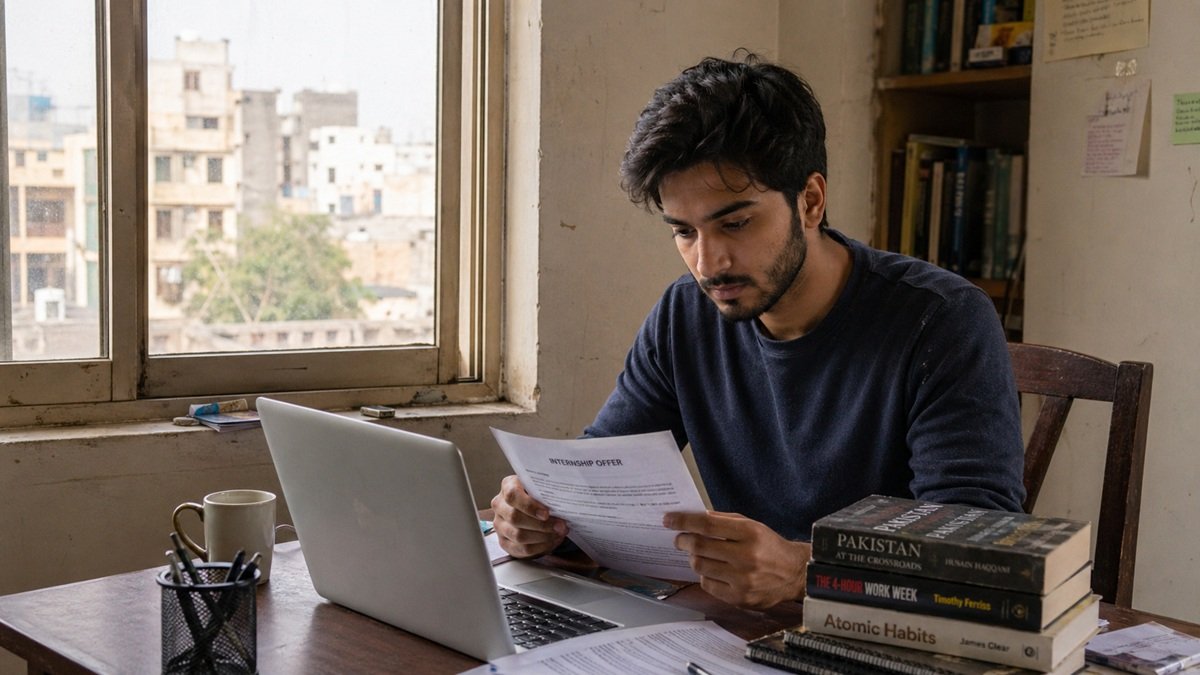 Graduate receiving stipend payment in Pakistan