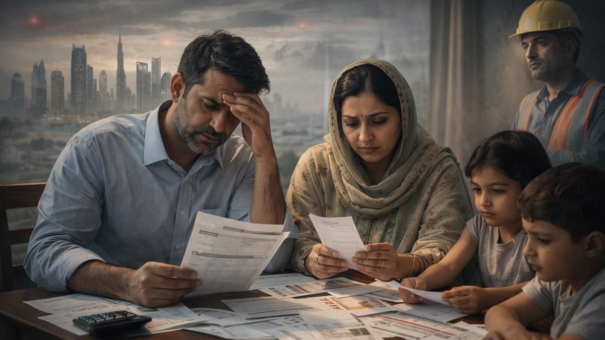 Pakistani family reviewing household expenses as Gulf tensions raise concerns over remittances in 2026