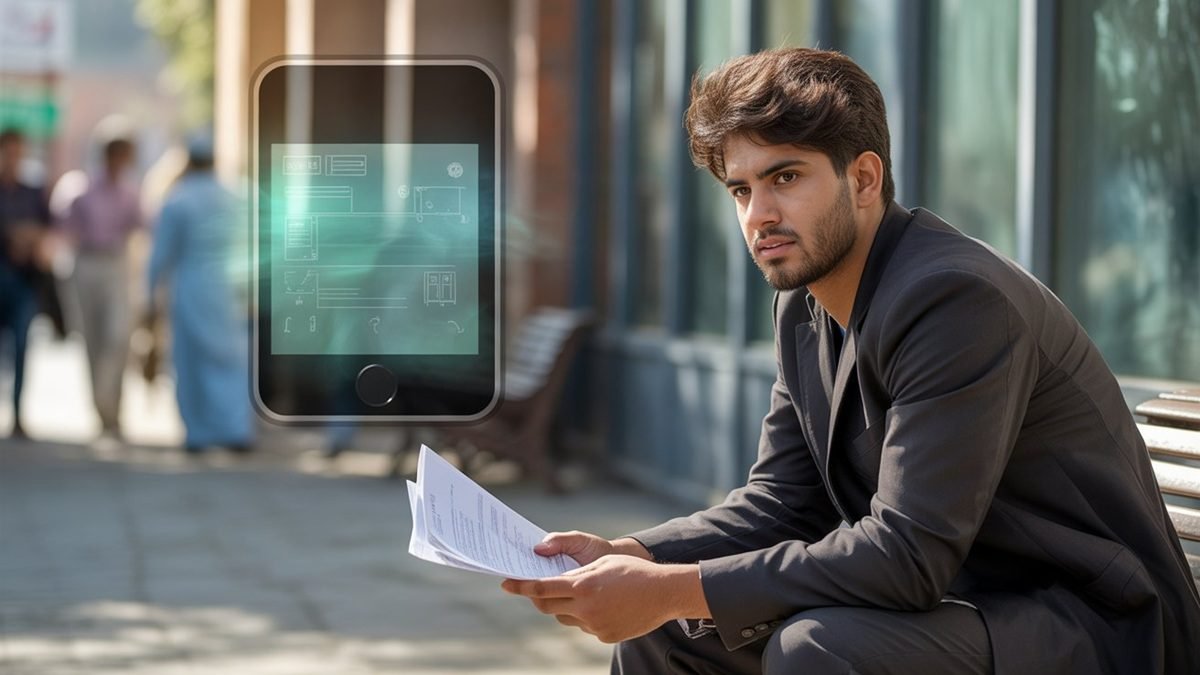Pakistani graduates with diplomas and digital devices