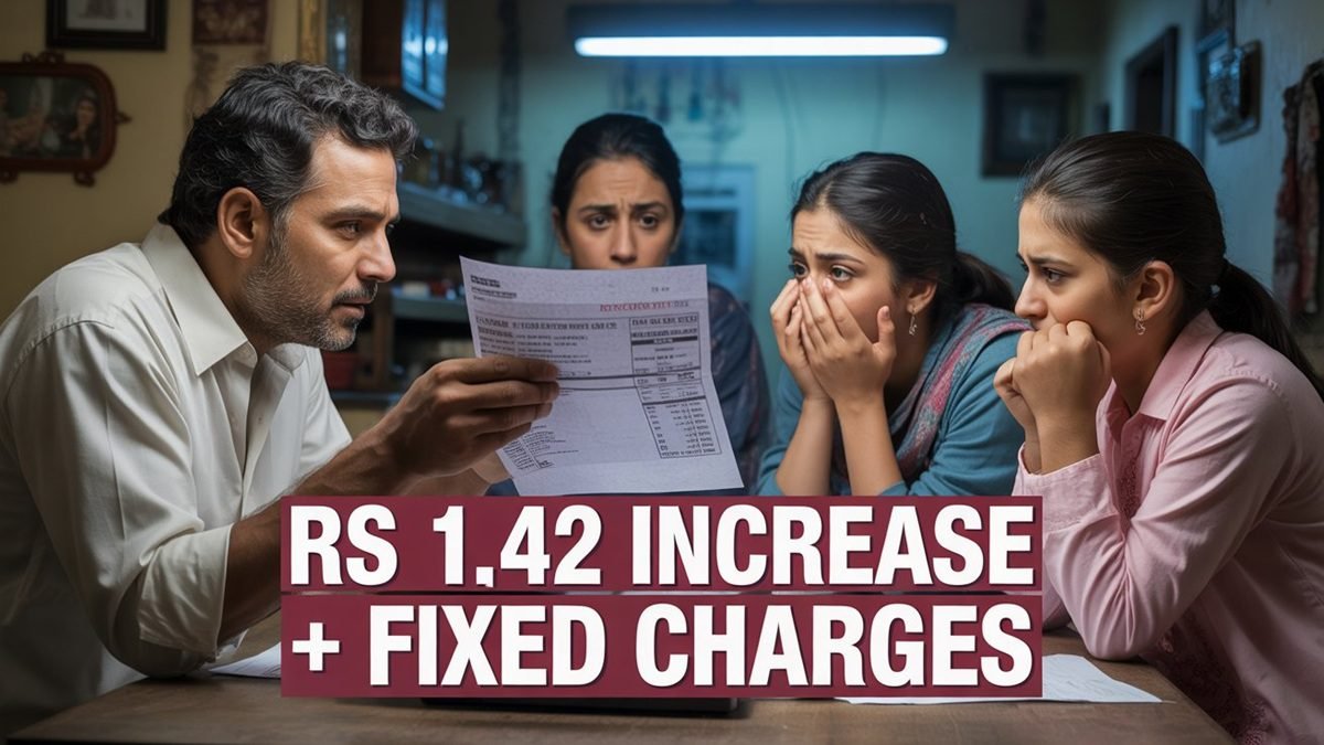 Family reviewing electricity bill at home in Pakistan