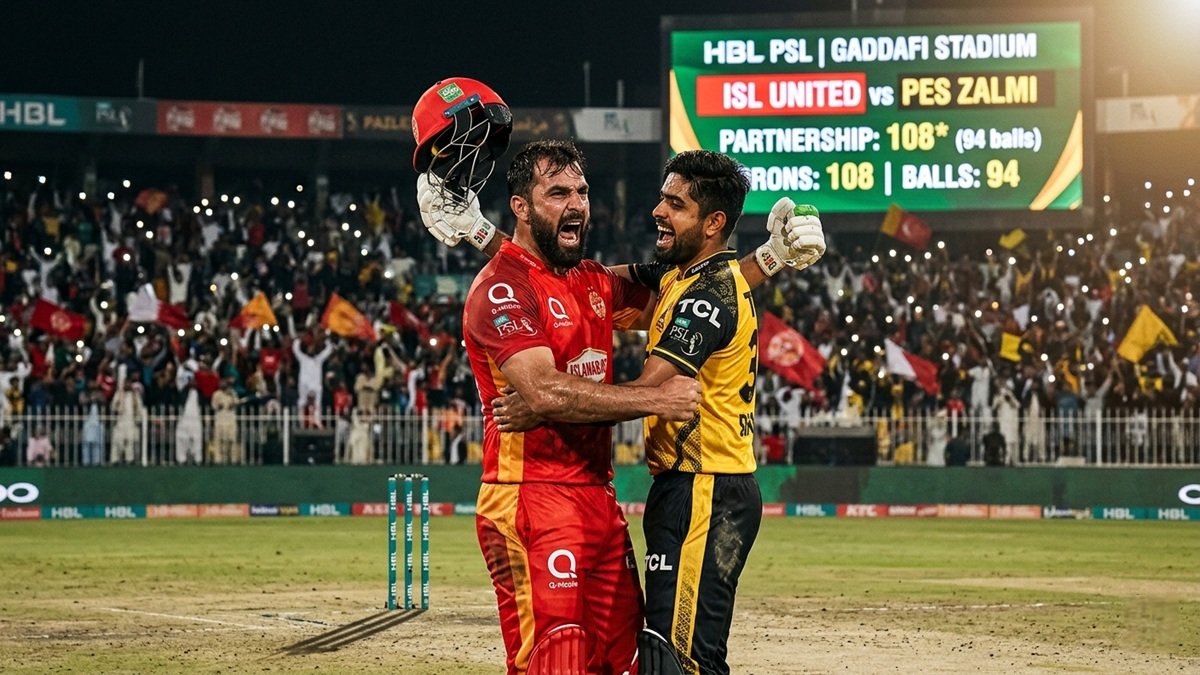 Cricket match action in T20 format