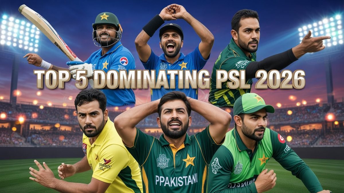 Cricket batsman playing a powerful shot in a packed stadium