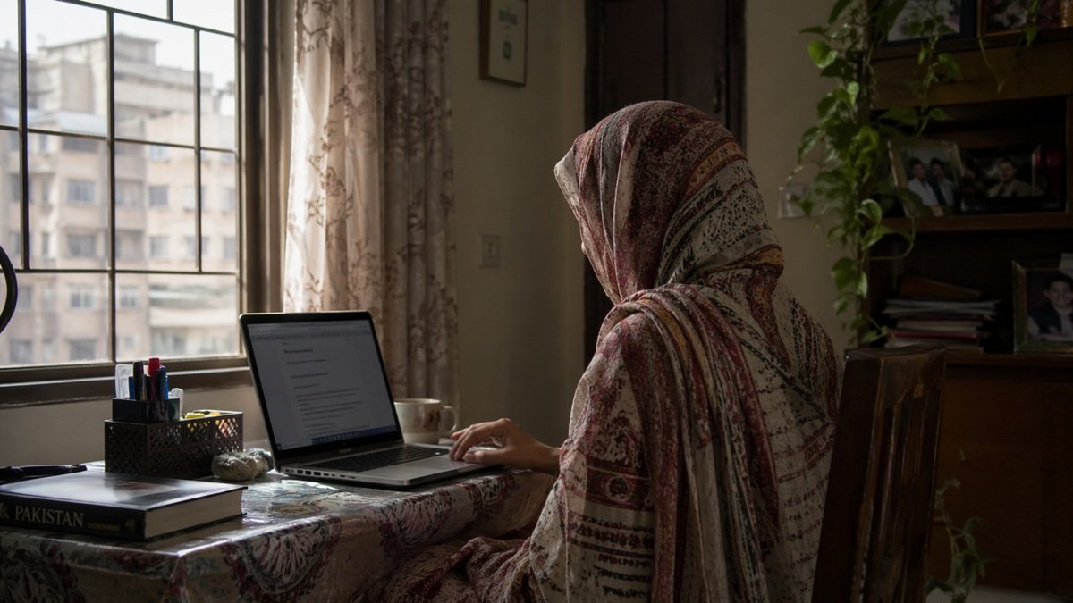 Women learning digital skills in Punjab Pakistan