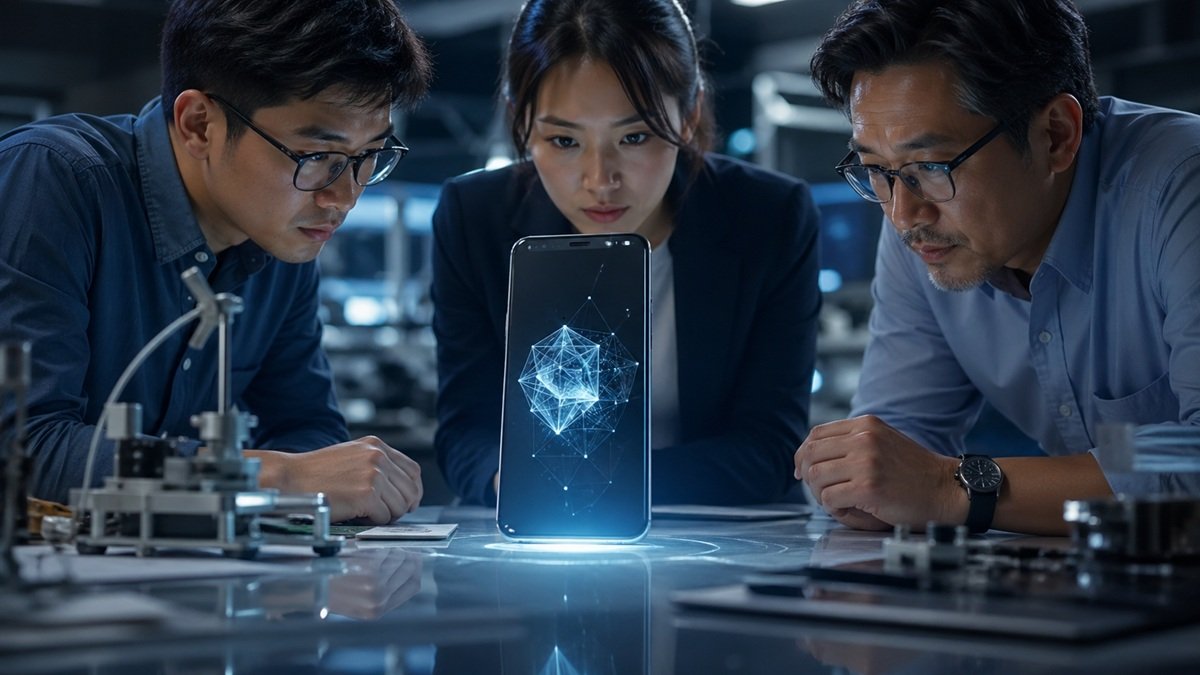 Smartphone display screen closeup technology