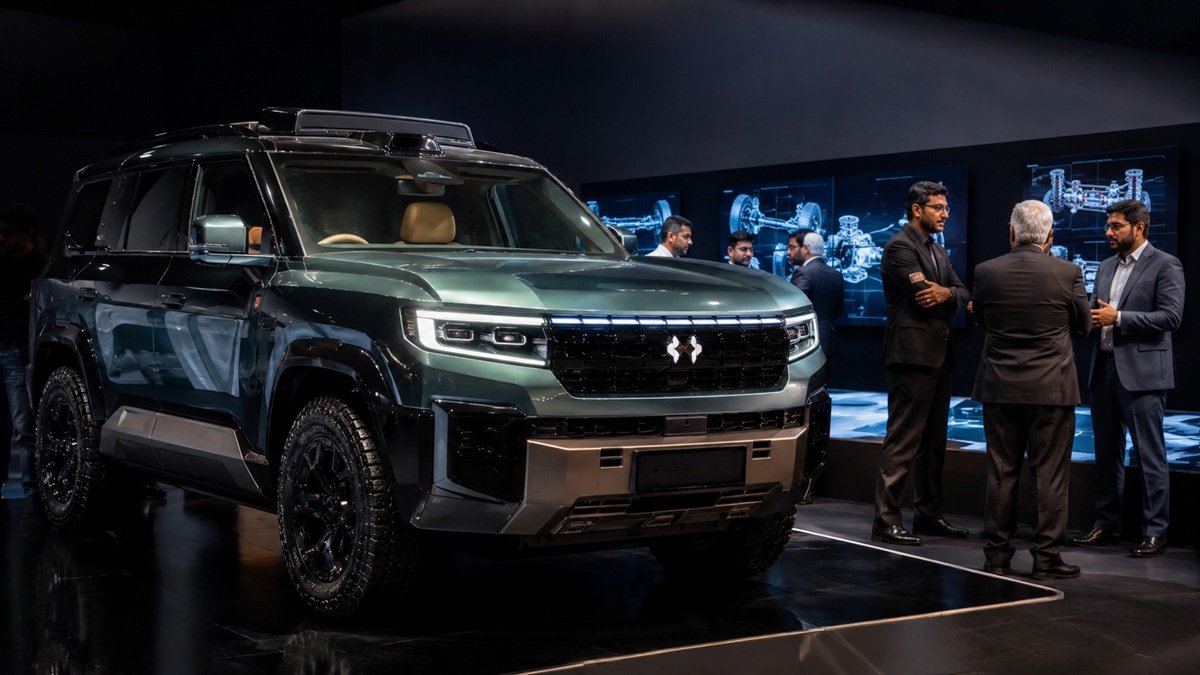 Confirmed: BYD’s Viral 3 Wheel SUV Could Solve a Real Pakistan Problem Modern SUV driving on a challenging road representing BYD Denza B8 capabilities