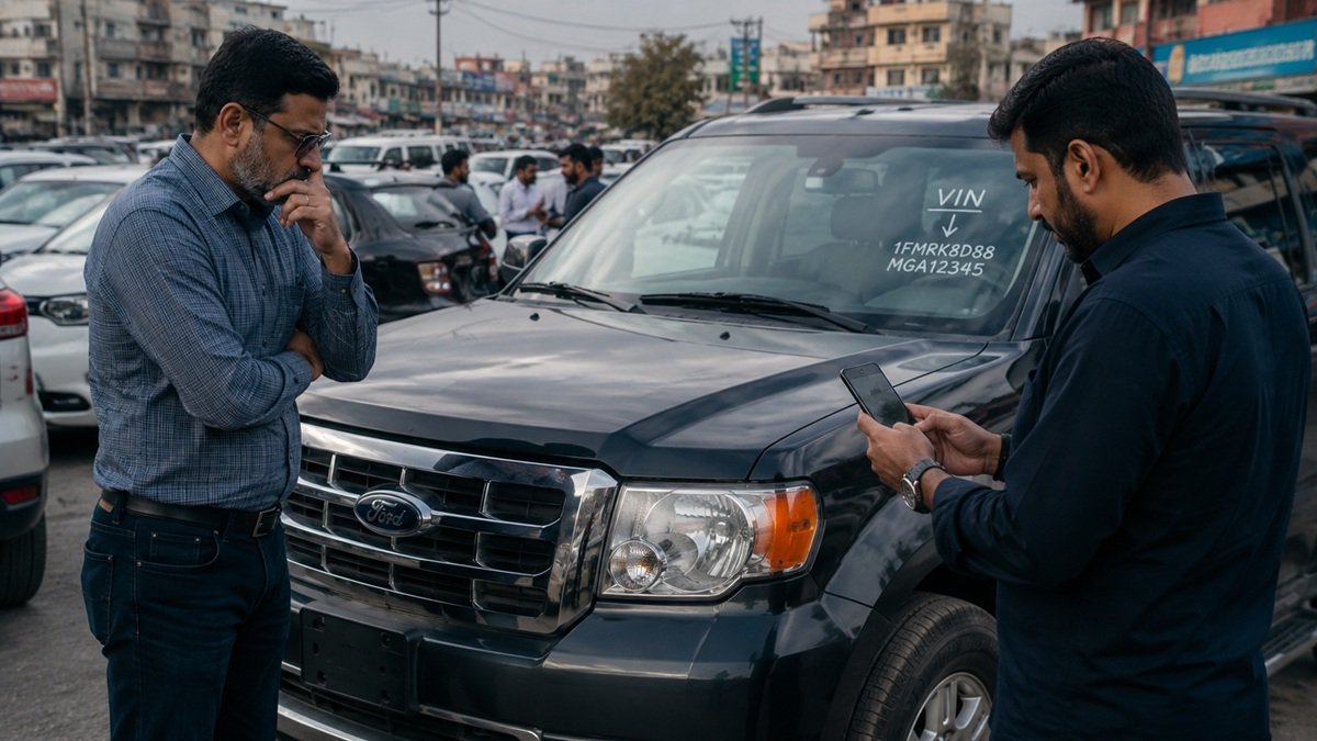 Explained: Ford Recalls Raise New Risks for Pakistan SUVs Car mechanic checking vehicle software diagnostics