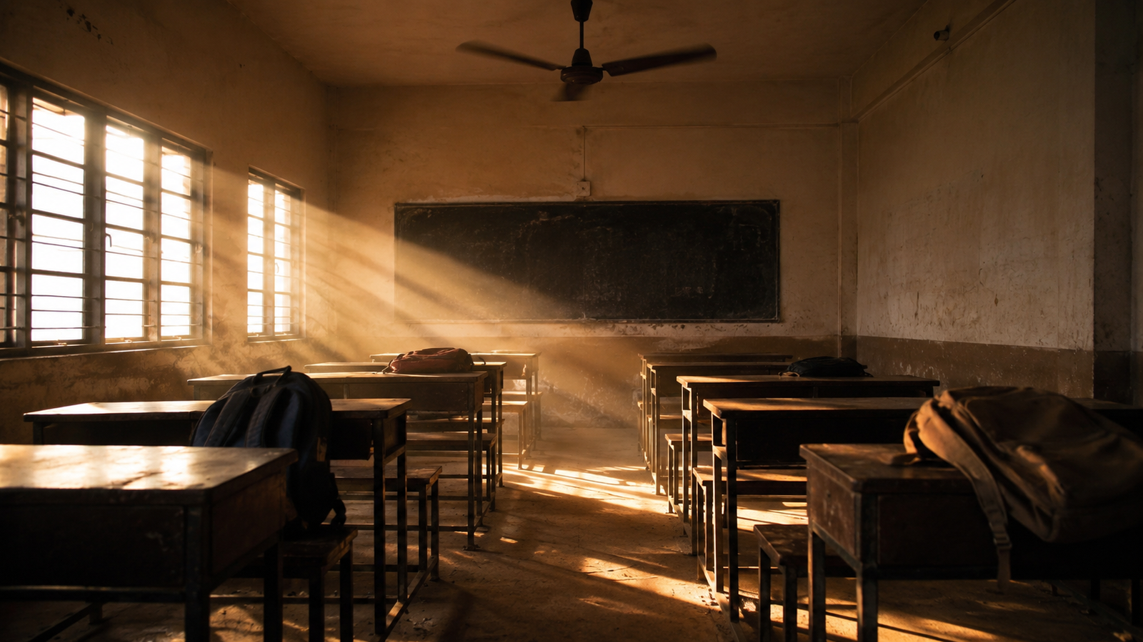 Children in school during summer heat in Pakistan