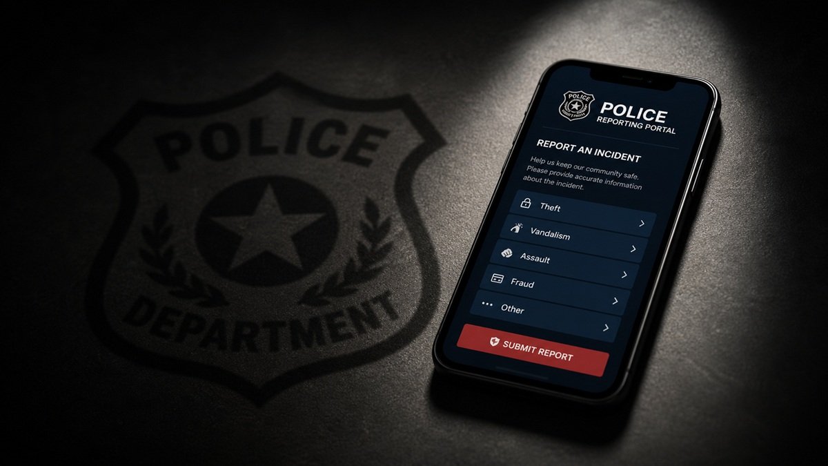 Islamabad Police 1-Info app showing fast emergency reporting on smartphone with police response concept
