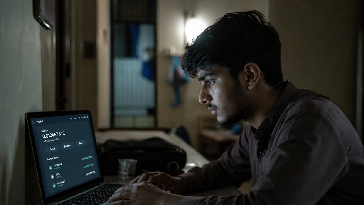 Freelancer in Pakistan using digital payment and crypto tools