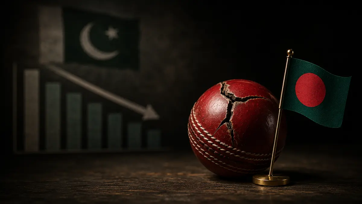 Pakistan ICC Test rankings update showing Pakistan’s decline and Bangladesh’s rise in Test cricket