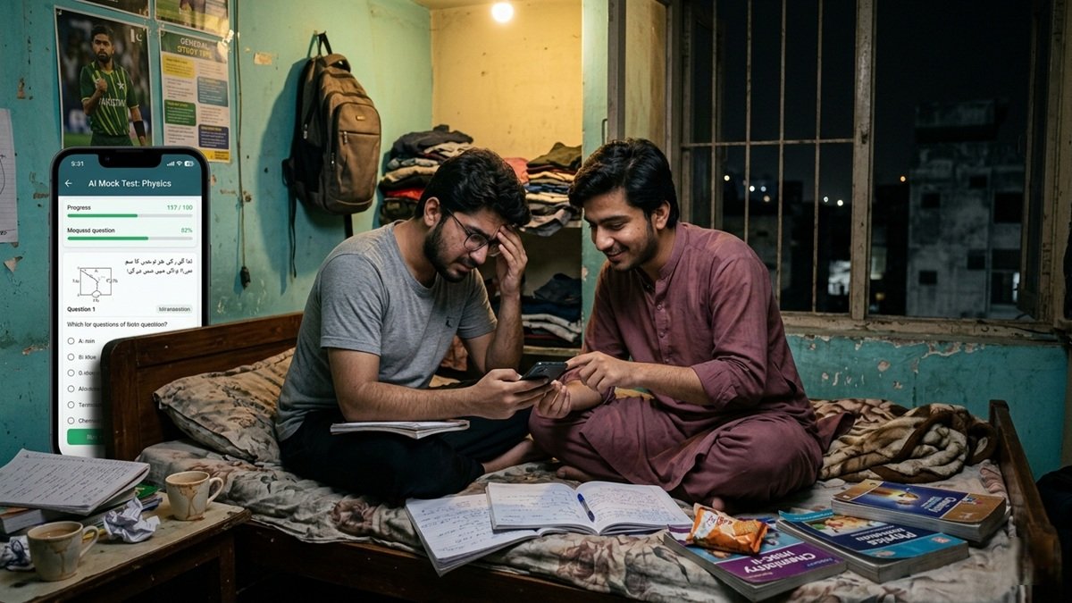 Why Pakistani Students Are Replacing Old Study Methods With Free AI Apps Students using laptops and digital tools for collaborative learning