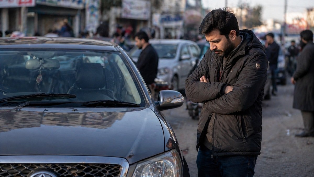 Car inspection and comparison at a Pakistan dealership