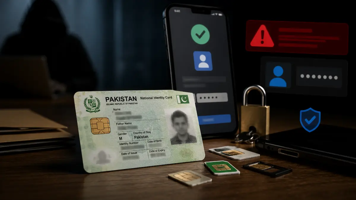 Pakistani citizen checking CNIC misuse status using official identity verification methods in Pakistan