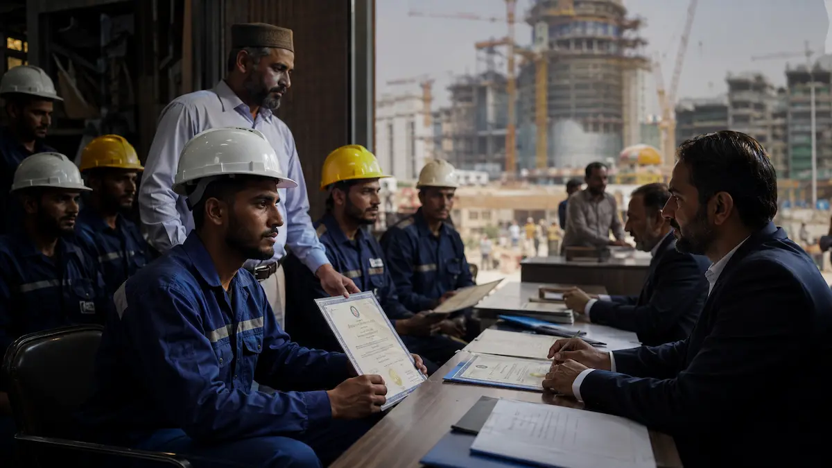 Why Pakistan Is Racing to Train 400,000 Workers for Saudi Arabia's FIFA 2034 Projects Pakistani workers training for jobs in Saudi Arabia