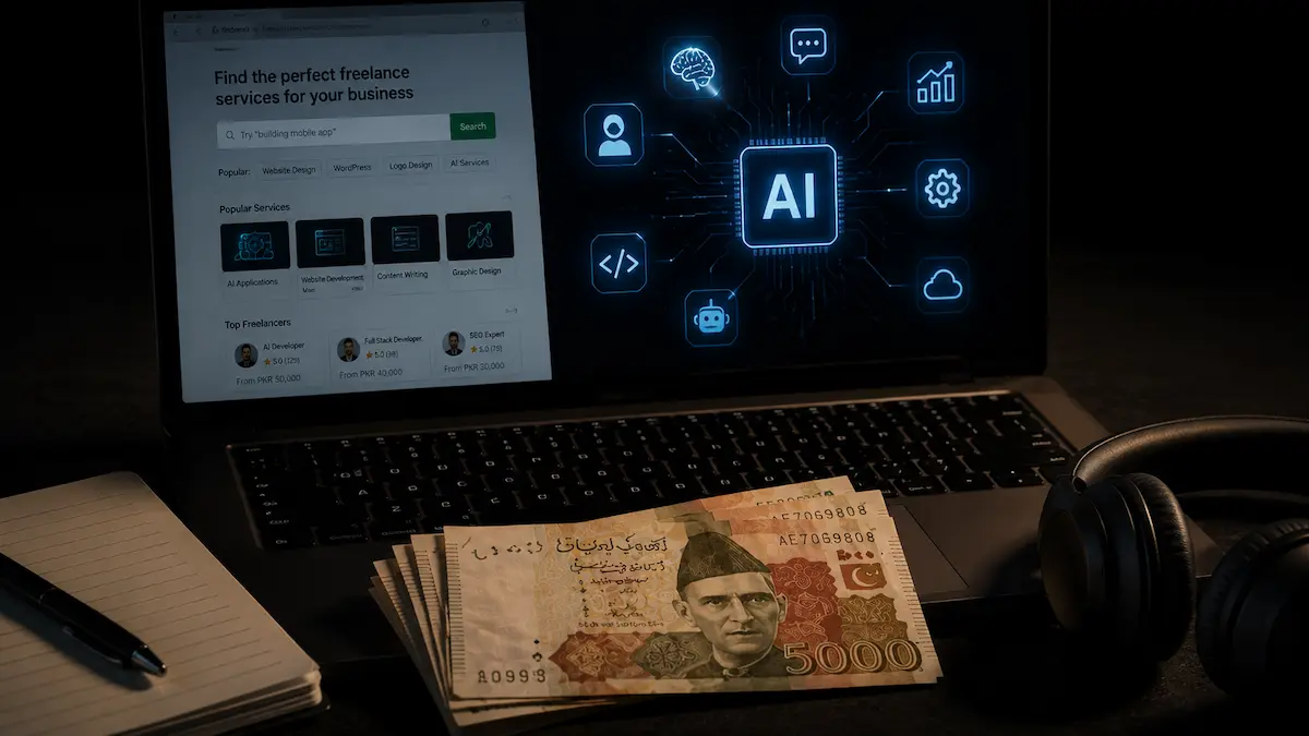Pakistani freelancer working with AI tools