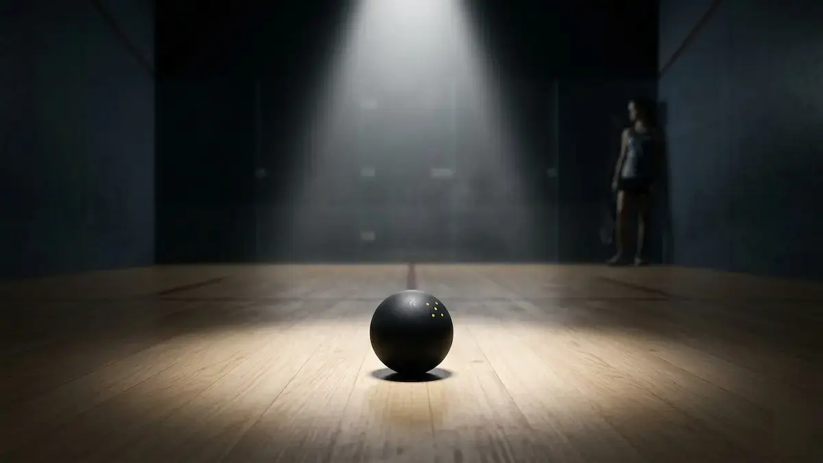Sana Bahadar training on a squash court in Peshawar