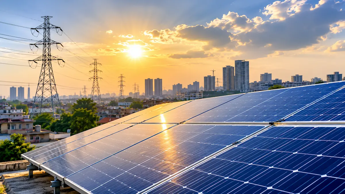 Solar panels installed on rooftops in Pakistan as the country becomes the world's third largest solar panel importer.