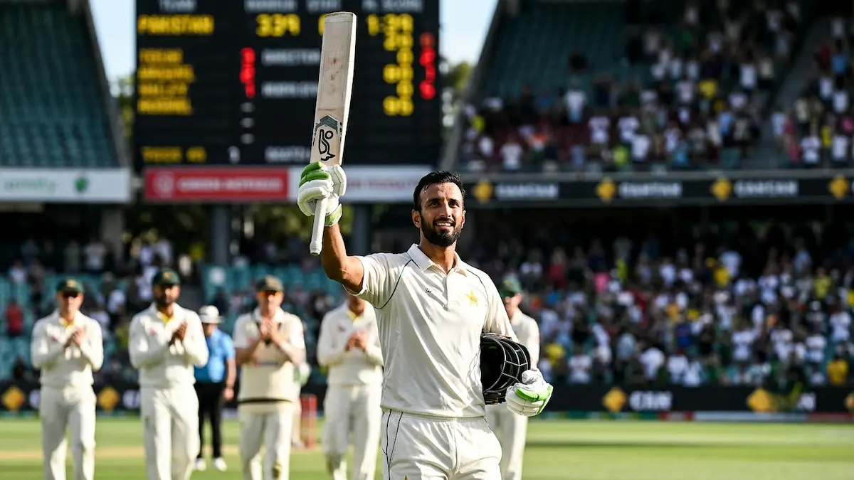 Shan Masood batting during his century against West Indies
