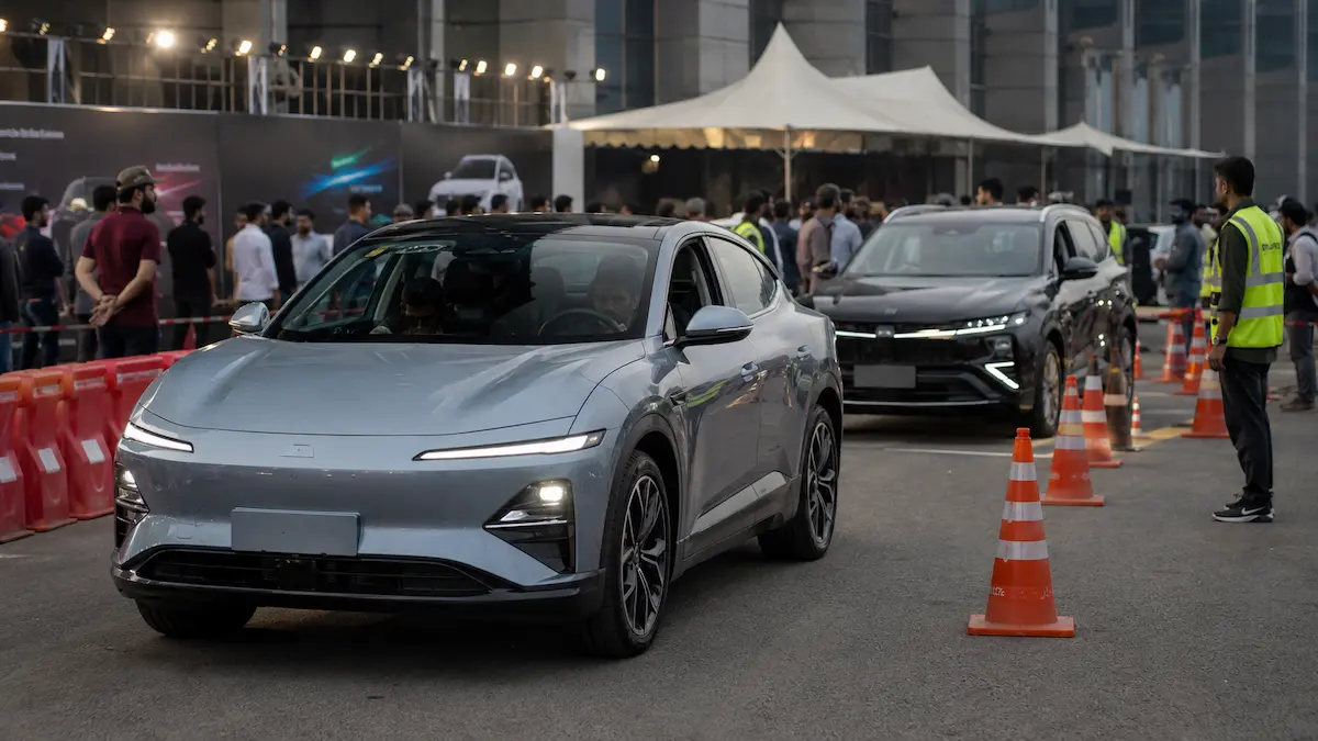 EVs and SUVs on display at New Wheels Expo Lahore