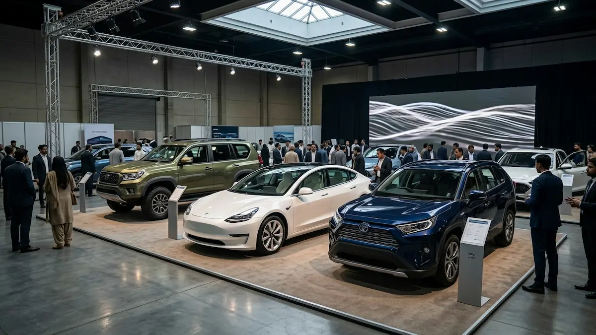 New Wheels Expo Lahore 2026 cars and EV test drives