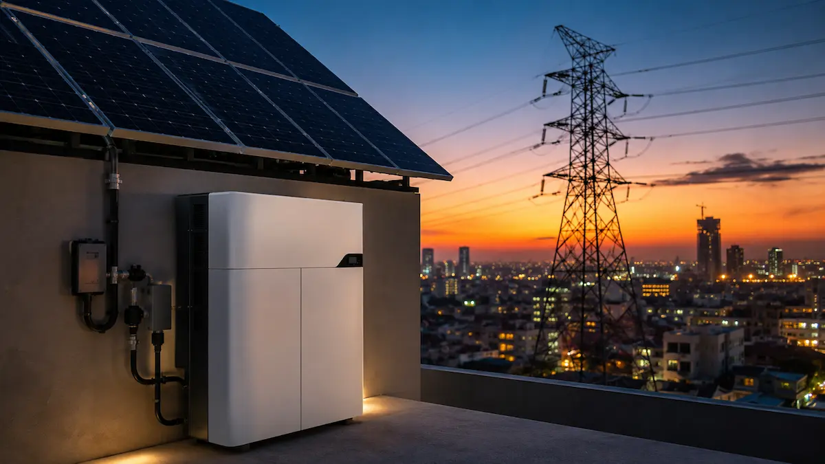 Update: New Solar Battery Incentive May Change Power Bills in Pakistan Pakistan solar battery incentive proposal showing rooftop solar panels with battery storage during evening peak hours.