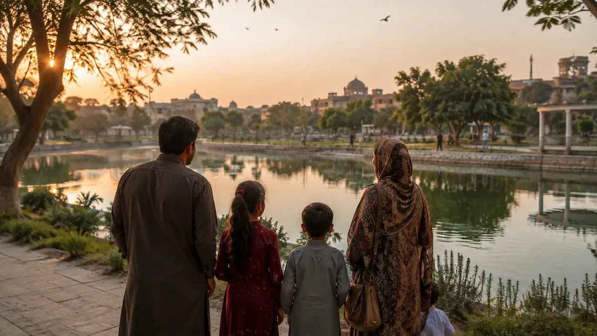 Shah Shams Park lake area in Multan before restoration