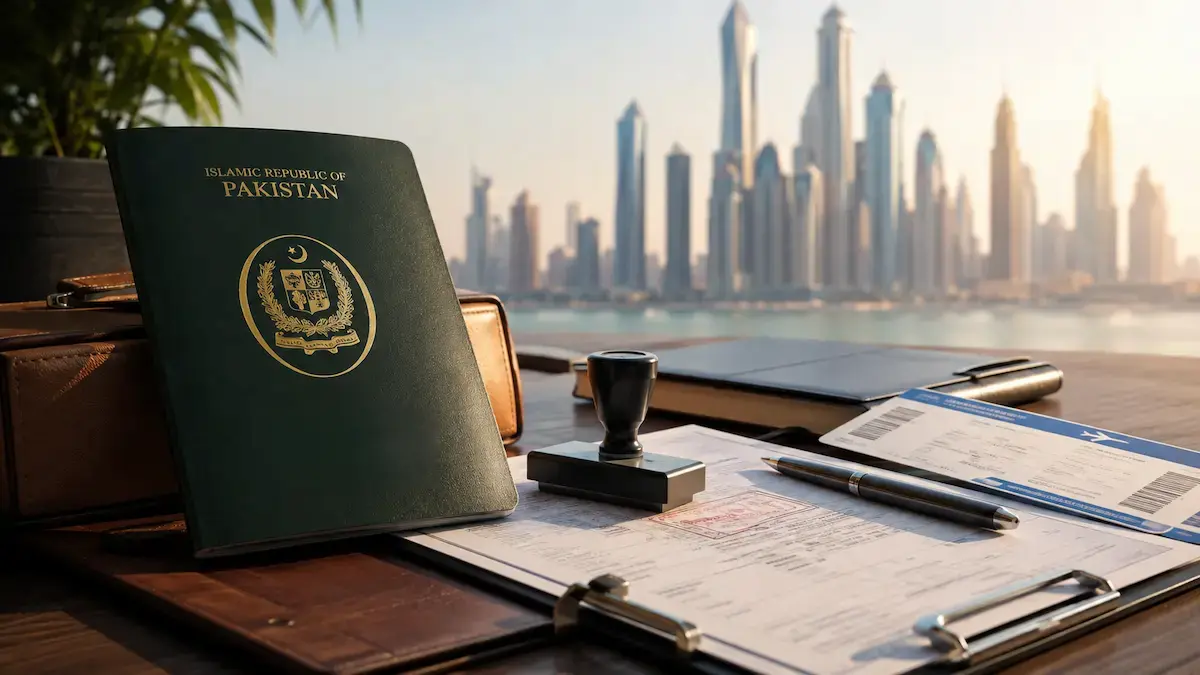 Explained: Why More Pakistanis Are Getting UAE Visit Visas Again Pakistani travelers at a registered travel agency following the latest UAE visit visa processing update.