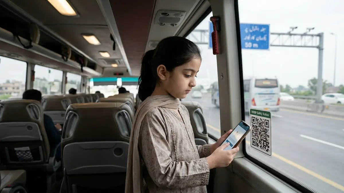 NHMP QR code for reporting traffic violations by Pakistani travellers